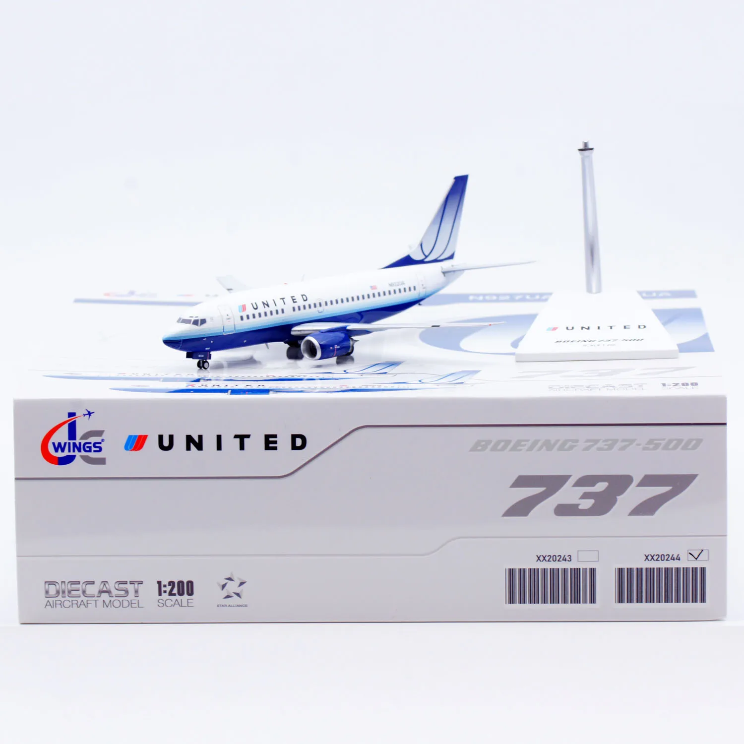 

XX20244 Alloy Collectible Plane Gift JC Wings 1:200 United Airlines Boeing B737-500 Diecast Aircraft Jet Model N932UA