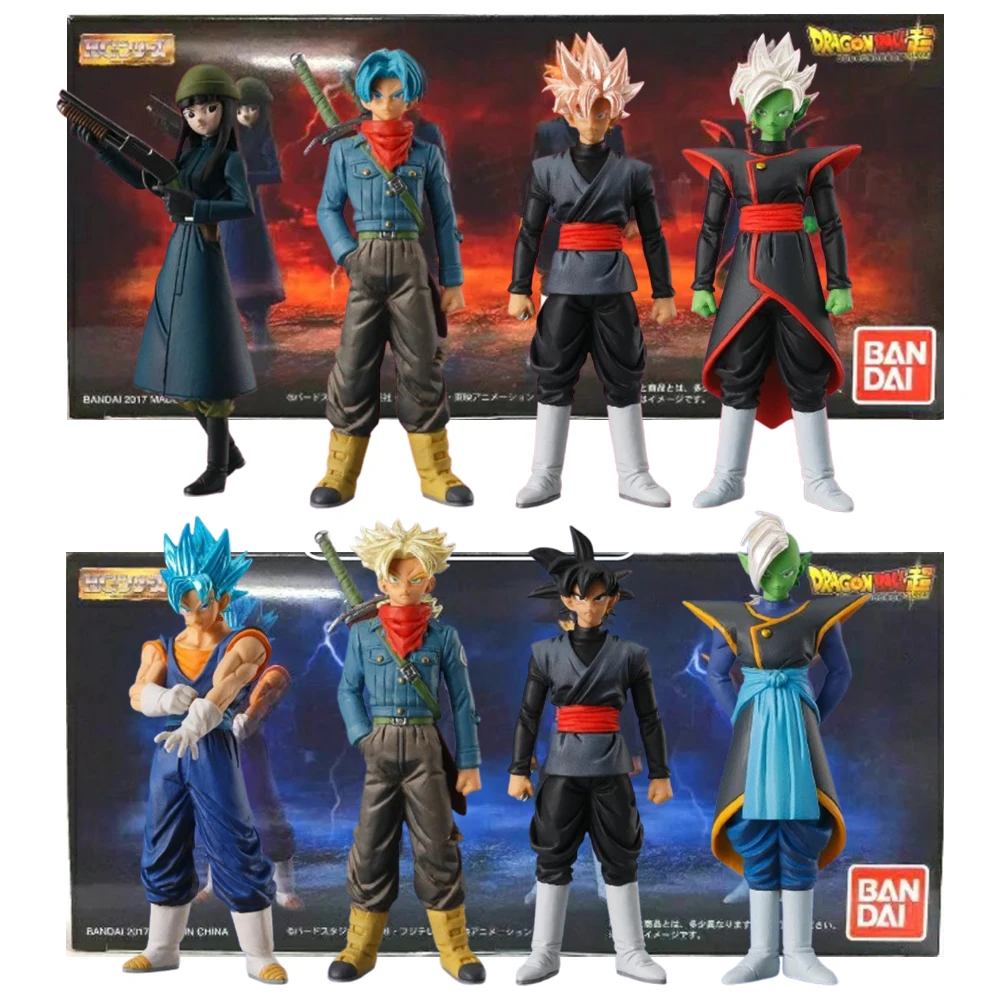 6Pcs/1Set Anime Dragon Ball Super Future Trunks Figure HG Dragon Ball Super Mirai Trunks Hen HG Series Son Goku Model Toy Gift