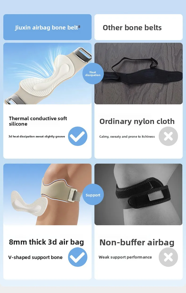Airbag-Silikon-Patella-Gurt, Sport-Kniebandage, professionelles Kniegelenk, Anti-Verletzungen, atmungsaktive Outdoor-Übungen – Detail 1