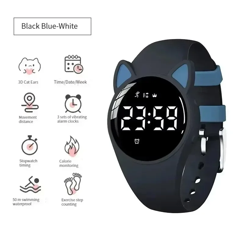 น่ารักฟิตเนส Non-Bluetooth ALARM กิจกรรม Tracker เด็กดิจิตอลนาฬิกา Relojes Digitales Para Ninos