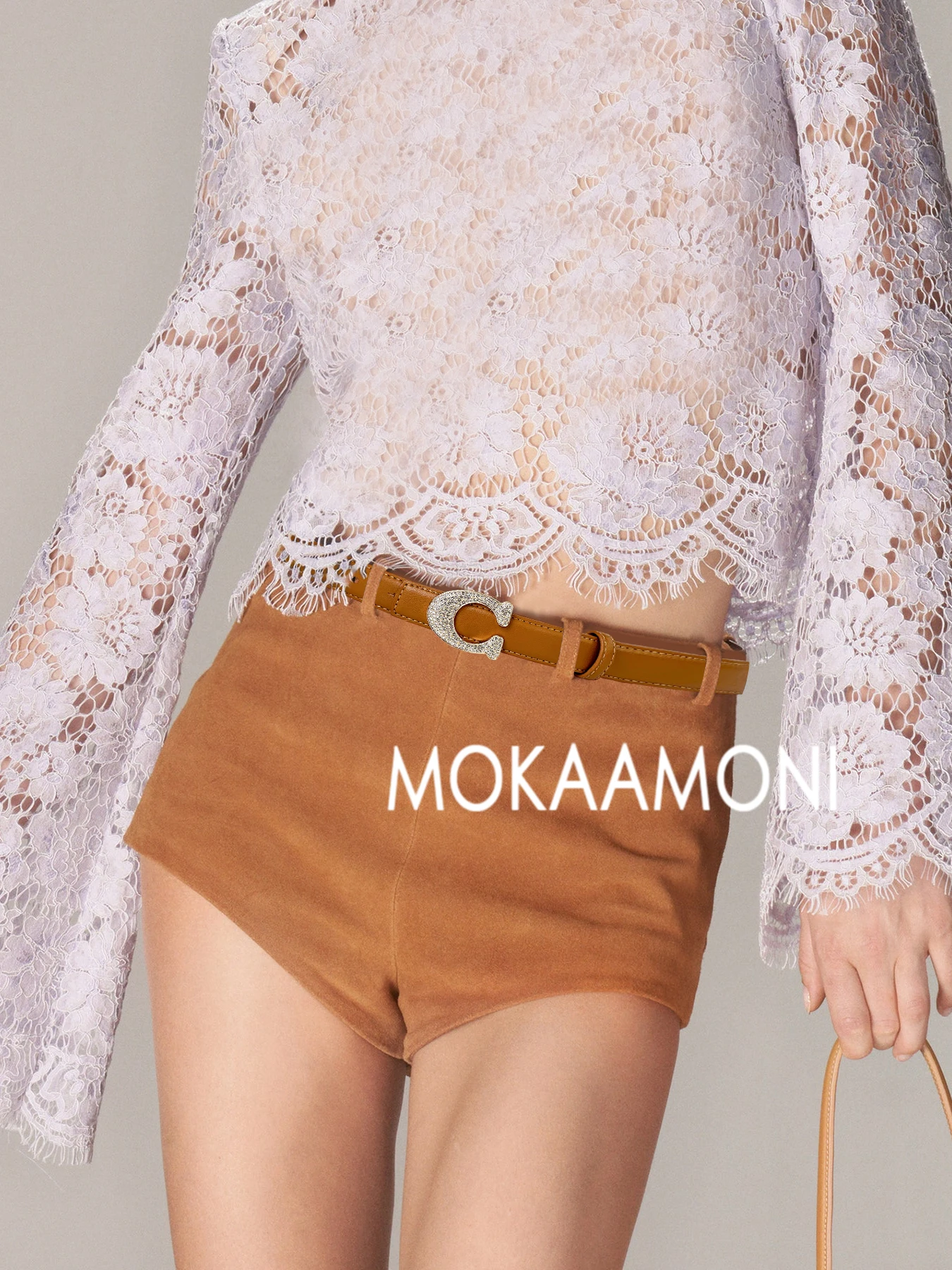 حزام نسائي عصري مرصع بأحجار الراين الكريستالية خفيف فاخر وبسيط وتصميم إكسسوار أنيق لبنطلون جينز هدية #2