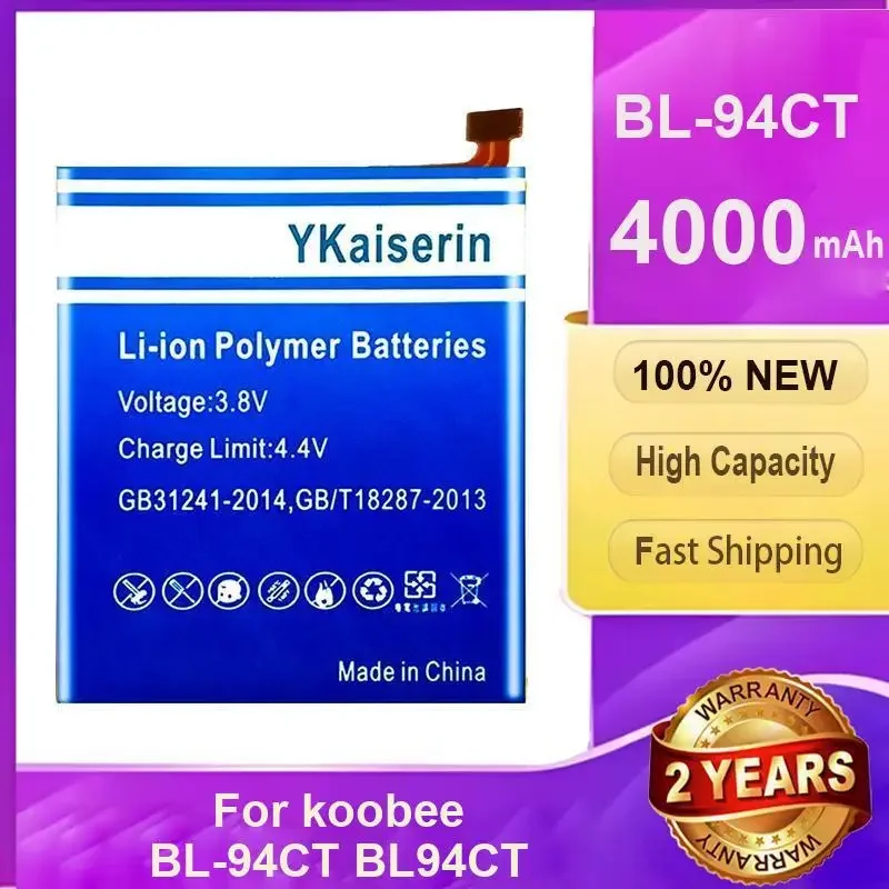 

Аккумулятор для мобильного телефона Koobee BL-94CT BL94CT, высокая совместимость, 4000 мАч, большая емкость