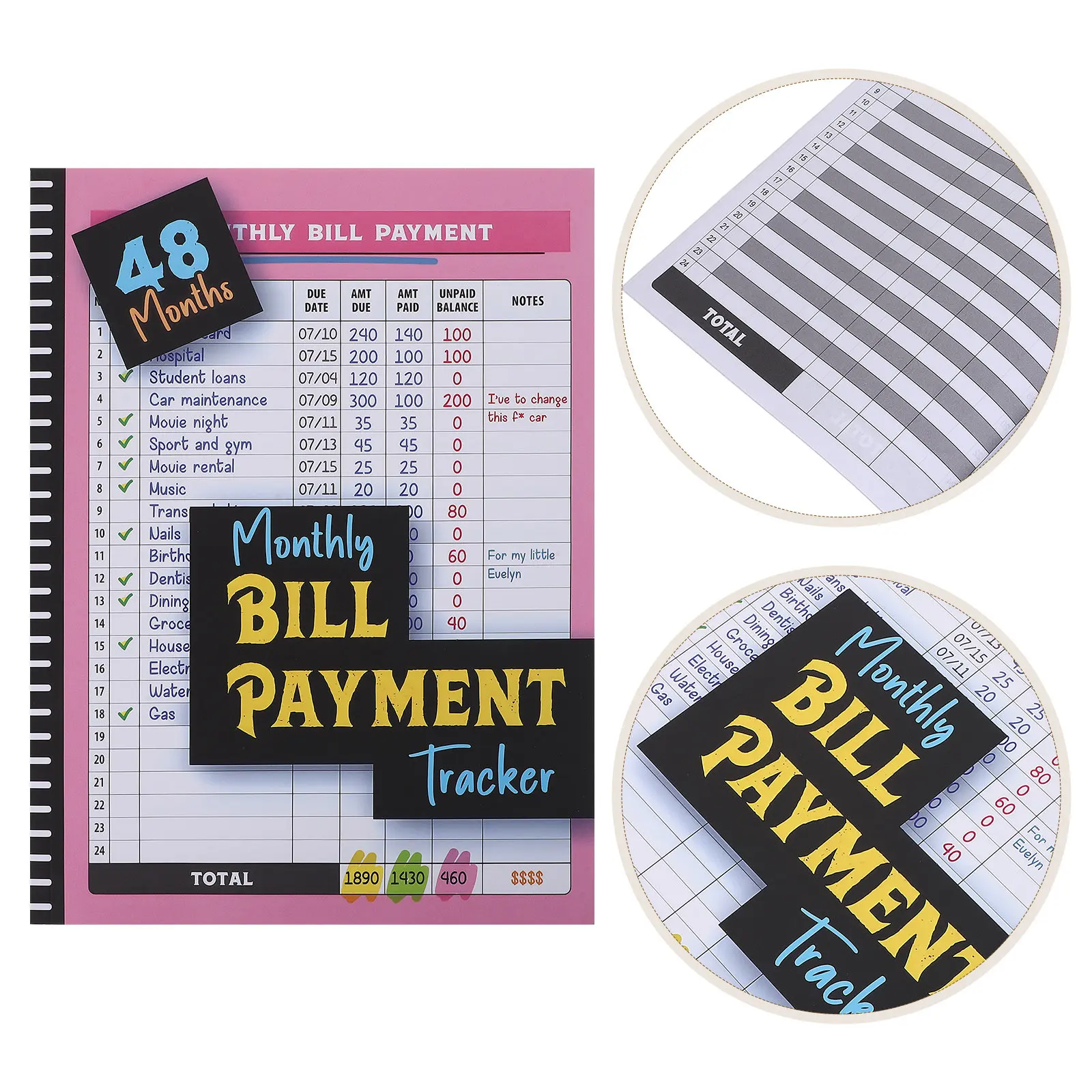 

Блокнот для учета финансов премиум-класса, 1 шт., с широкими линовками, для управления расходами, бухгалтерского учета и отслеживания денег