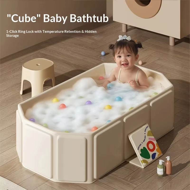 Baby Bathtub 0-5 Year Old Children Foldable Tub Babies Sit Lie Down All-in-One Newborn Bathing Basin Keep Warm Baby Tubs