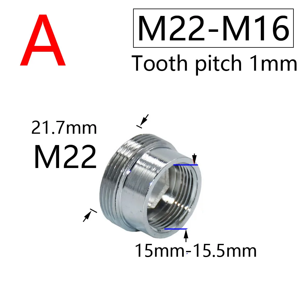 Water Faucet Coupler M16 M18 M20 M22 M24 M28 Thread Connector For Bubbler Kitchen And Bathroom Accessories Silver