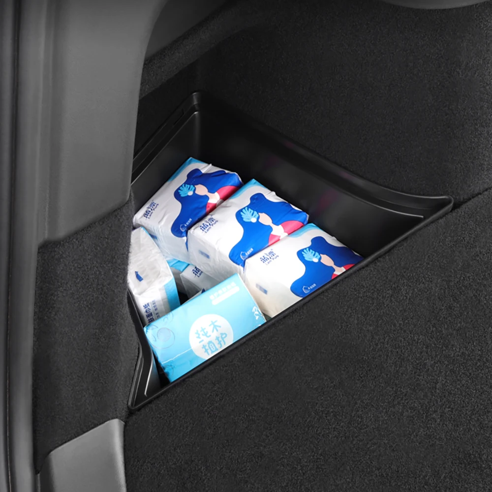 For Tesla Model Y Update Rear Trunk Left Side Storage Box Left Right Side Storage Bins Storage Packets