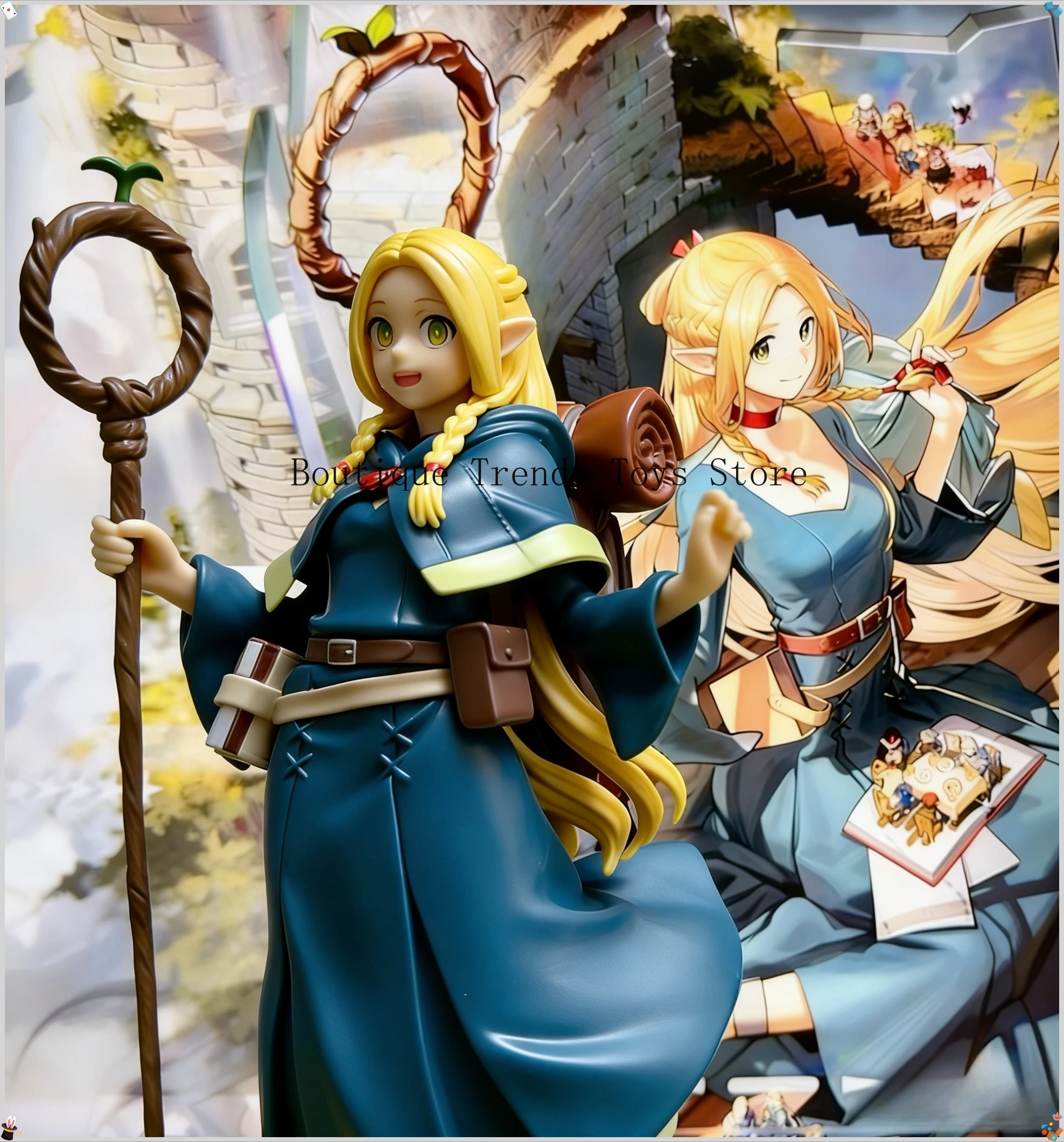 Novo feito à mão fantasia mago figura colecionável bonito design exclusivo prateleira decoração ornamento presente perfeito para fãs de jogos anime