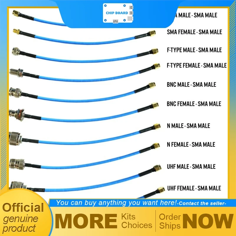 RTL-SDR Blog SMA Male to SMA BNC Type N Type F UHF M+F RG402 20cm 10pc Pigtail Adapters Kit