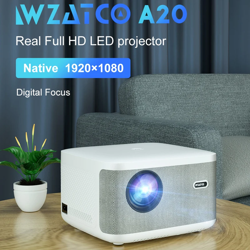 Imagem -04 - Foco Digital Led Projetor 32gb Inteligente Android Wi-fi Full hd 1920*1080p Home Theater Cinema Lcd Beamer Wzatco-a20