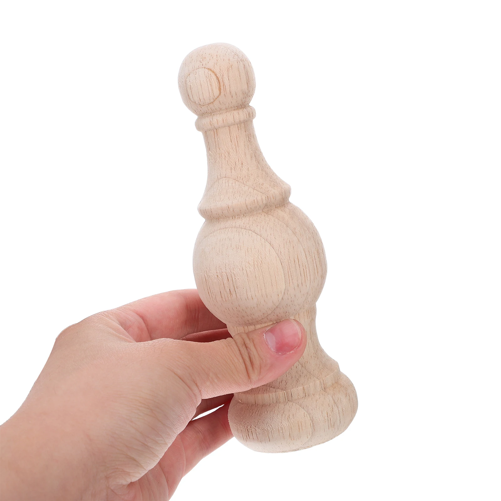 

Unfinished Wood Finials 6X15Cm Decorative Bed Post Toppers For Staircase Railings niture Craft Home Decoration Solid