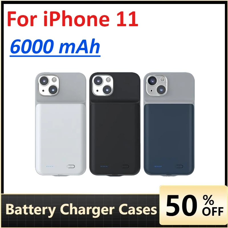 

6000mAh Battery Charger Cases Power bank For iPhone 11 Extenal Battery Power Bank