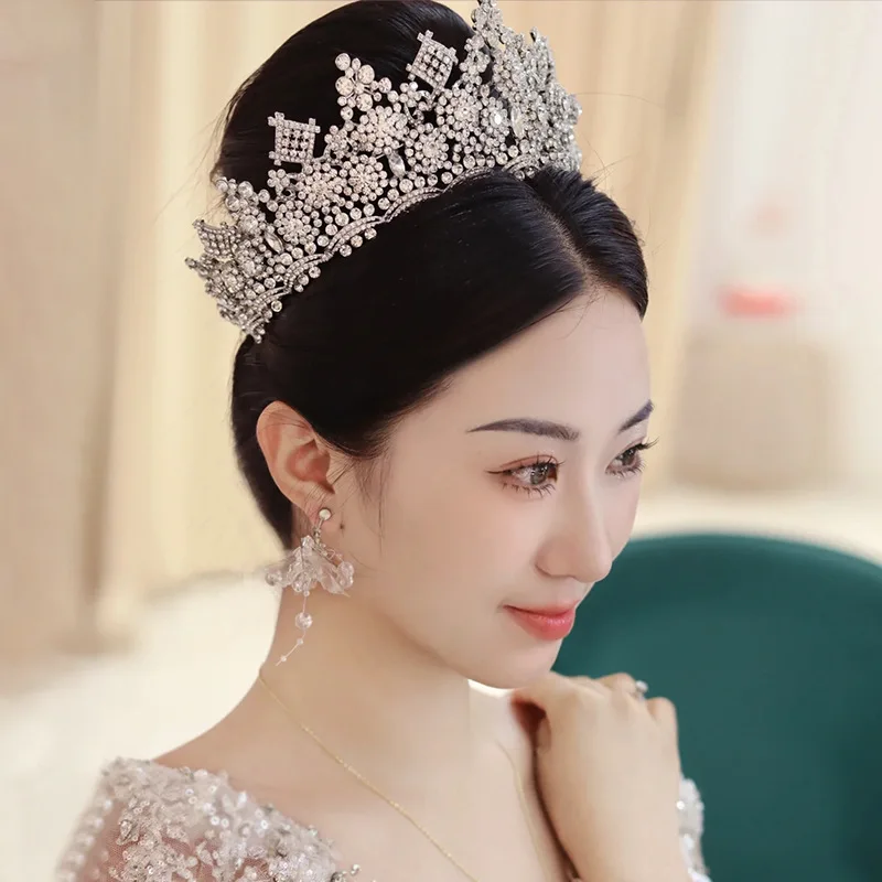 تاج غطاء الرأس الباروك بسيط غطاء الرأس الزفاف الرئيسي الجديد الراقية الفاخرة الأنيقة تاج عيد ميلاد