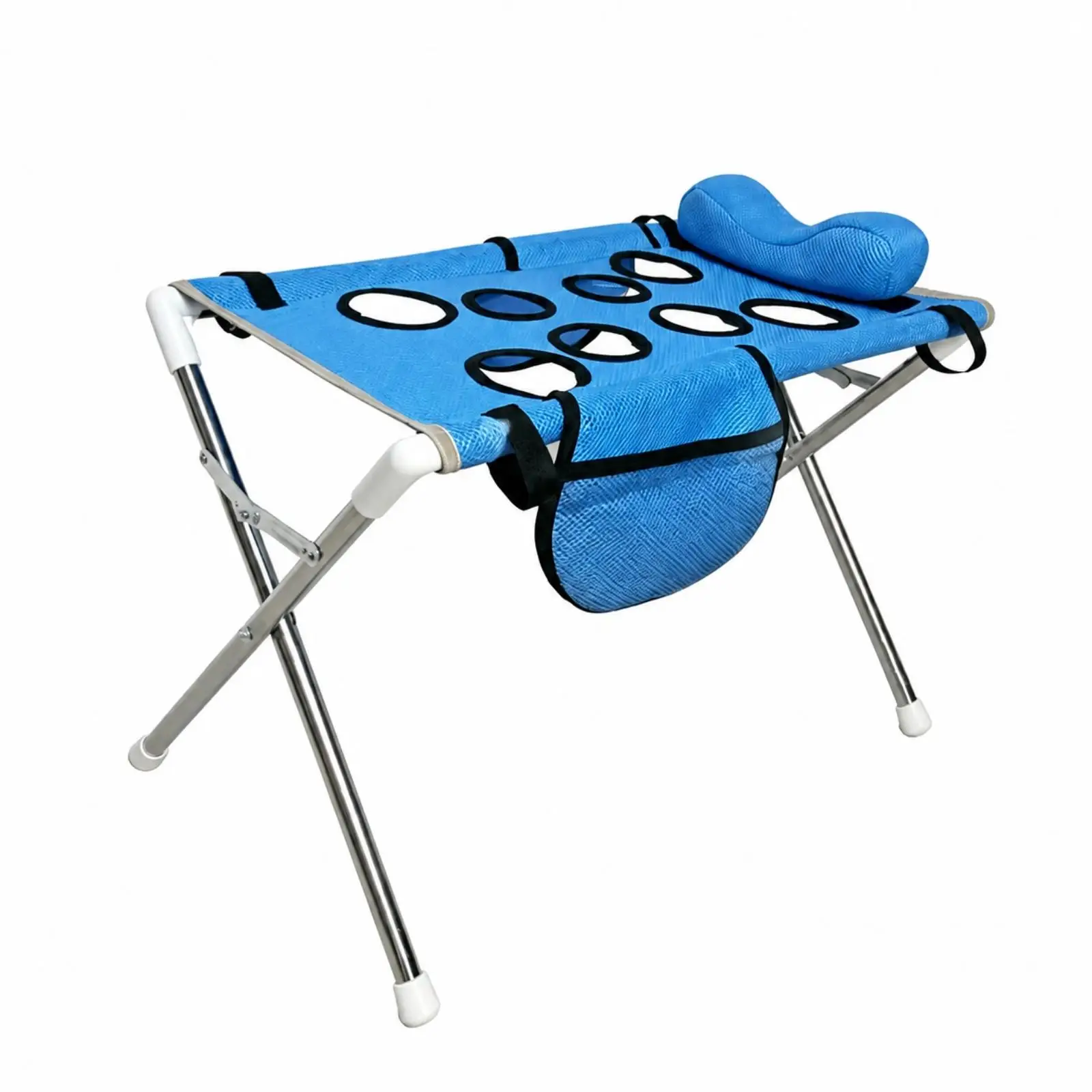 Pet Bathing Support Rack for Grooming Table Non Foldable Metal Frame Mesh Surface with Straps for Small Dogs