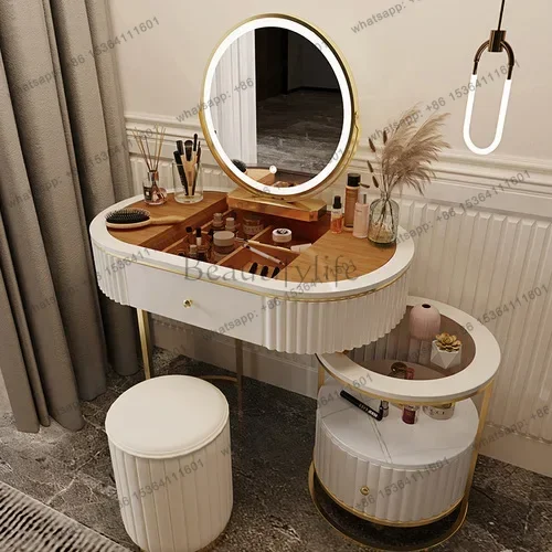 Luxury Charm Dressing Table Luxury Nordic Salon Drawer Nordic Dressing Table Mirror Chair Storage Coiffeuse