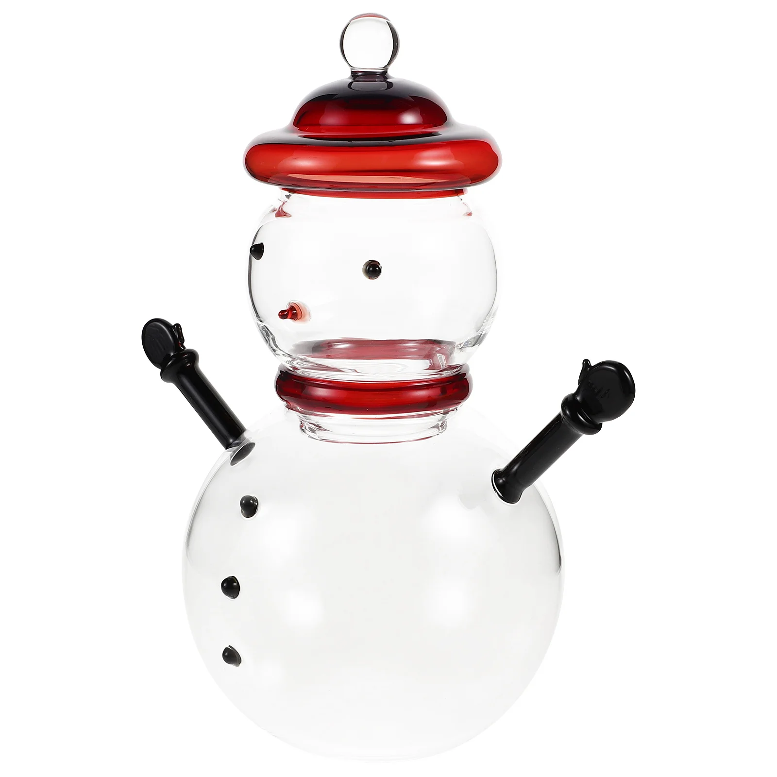 

Decorative Candy Bowl Glass Jars with Lids Storage Display Home Cans Holder Cute Snowman