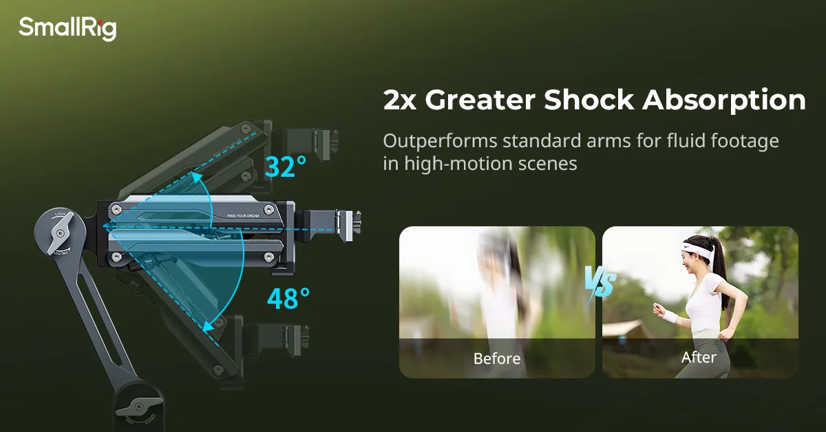SmallRig Handgehaltener Stoßdämpfer für DJI Osmo Pocket 3/4, für GoPro HERO13, für Insta360 X5/4/3 Hydraulisches Dämpfungssystem – Detail 4