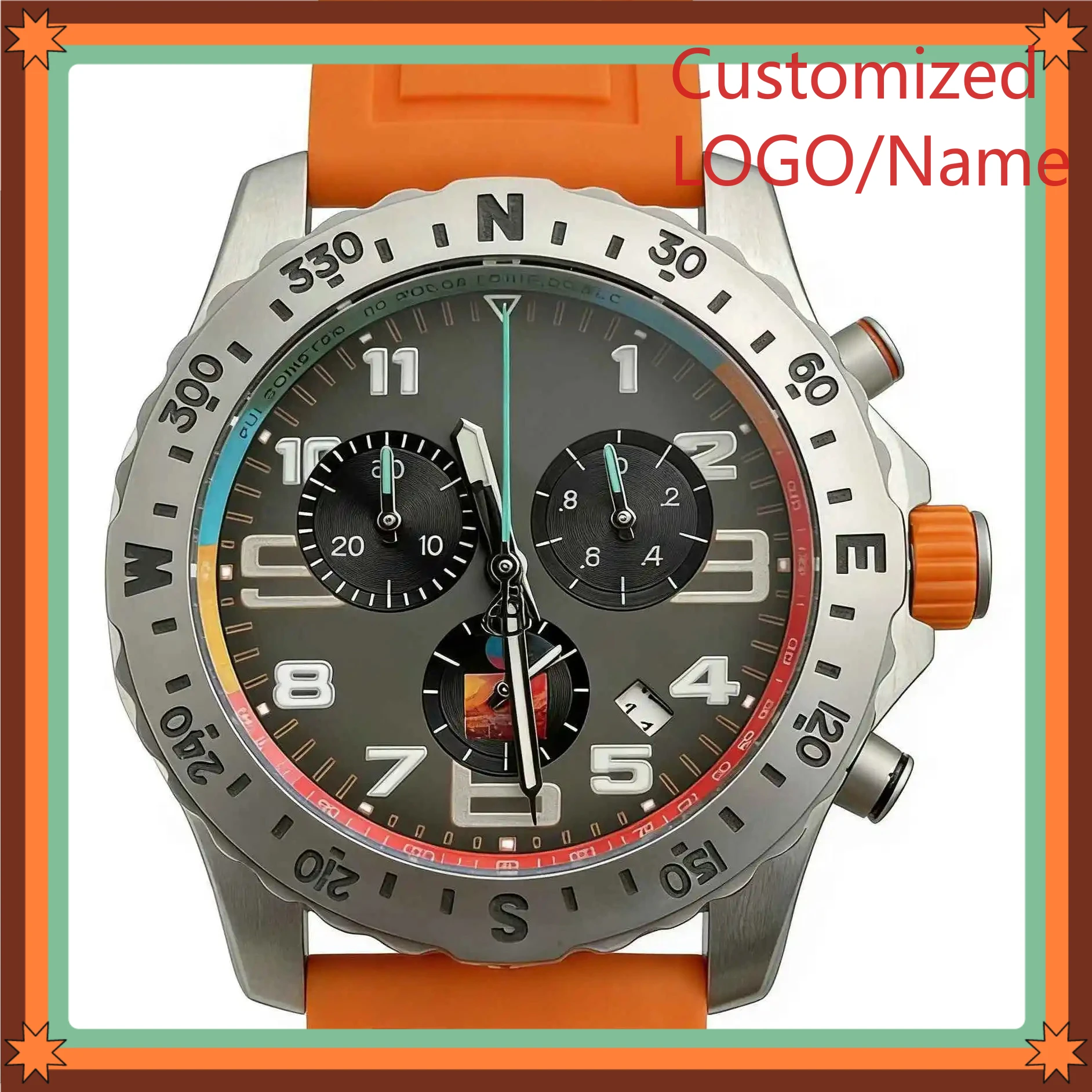 A989 Store 45mm Men's Quartz Movement 904l Stainless Steel Customized Watches