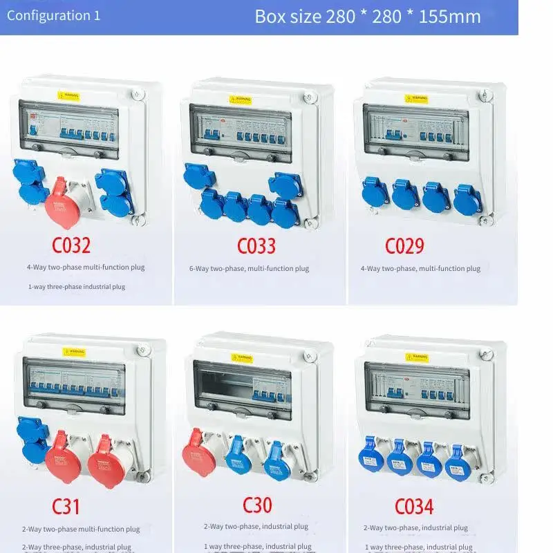 Industrial Waterproof Socket Box Construction Site Three-level Distribution Box Slope Mobile Power Supply Inspection Box