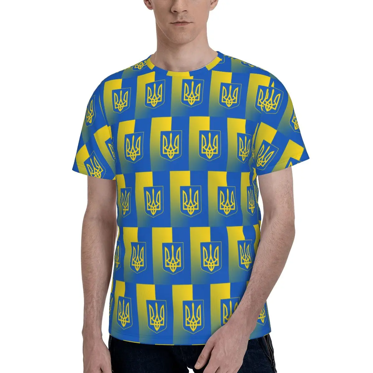 Flag Of Ukraine T-Shirt for Men Cotton T Shirts Men's Short Sleeve O-Neck Summer Clothes Tops