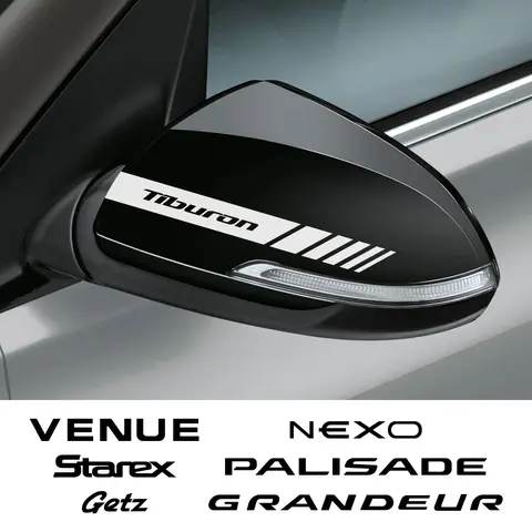 2PCS Car Rearview Mirror Stickers For Hyundai Getz GRANDEUR NEXO PALISADE STAREX TIBURON VENUE Auto Accessories