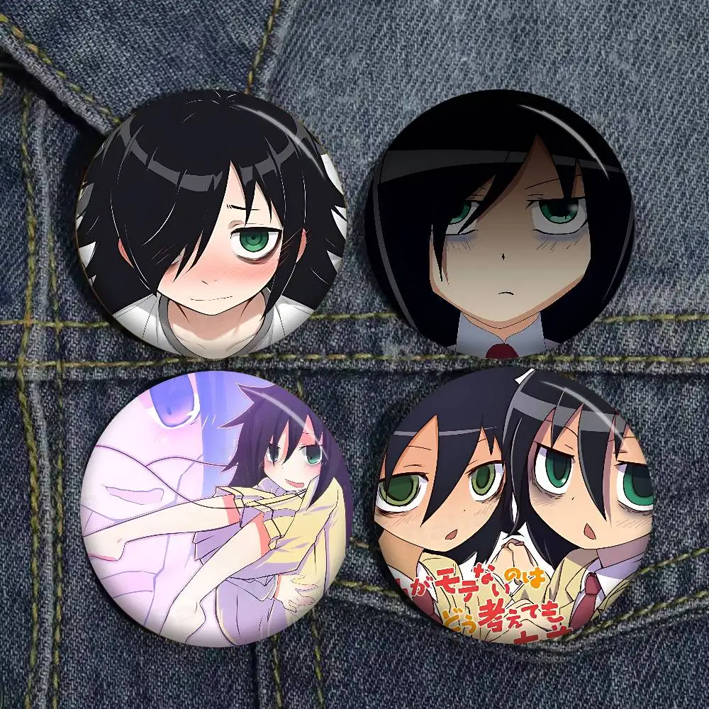 Game Character Tomoko Kuroki Creative Tinplate Soft Button Pins Animal Icon Brooch Lapel Backpack Badge Accessories Pin