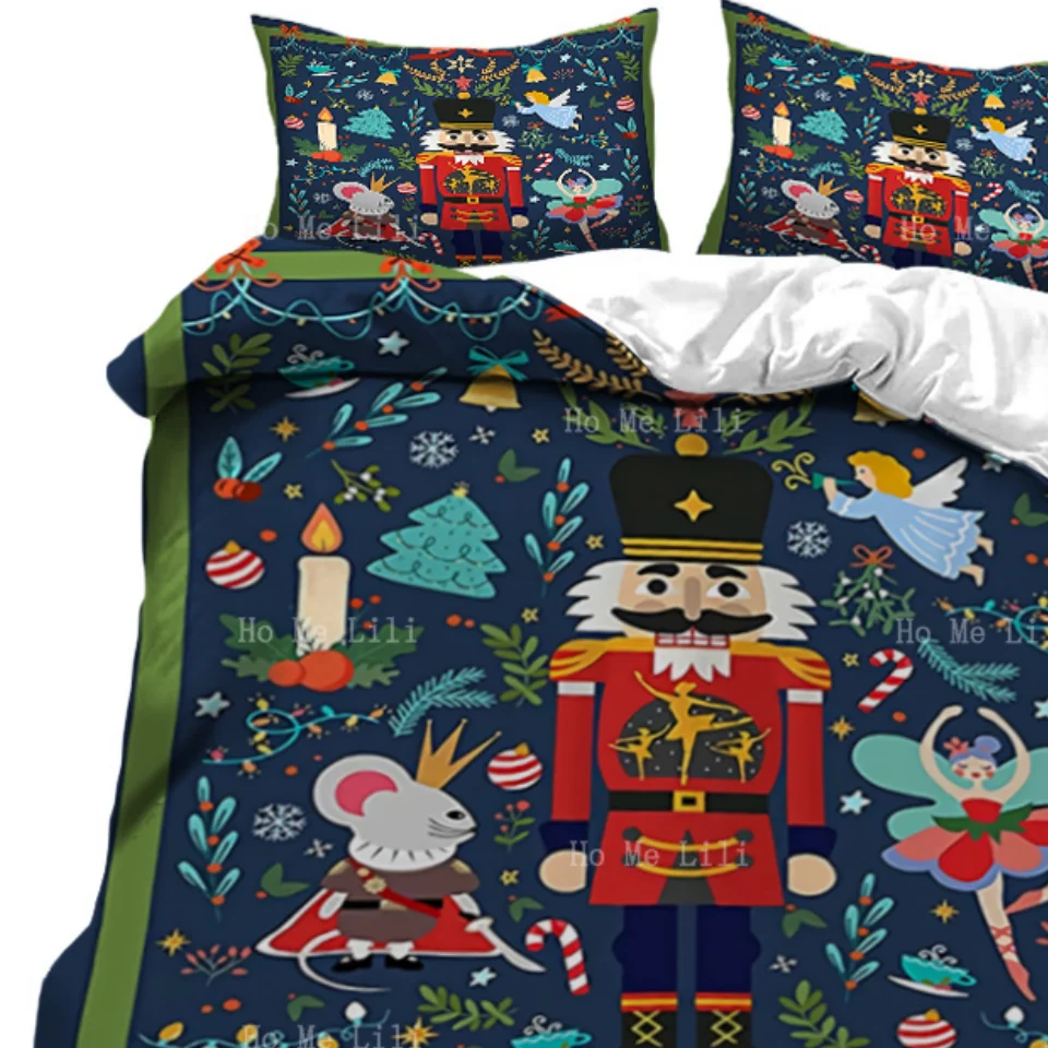 Christmas Nutcracker Ballet Flower And Soldier Little Mouse Duvet By Ho Me Lili Bedding Set