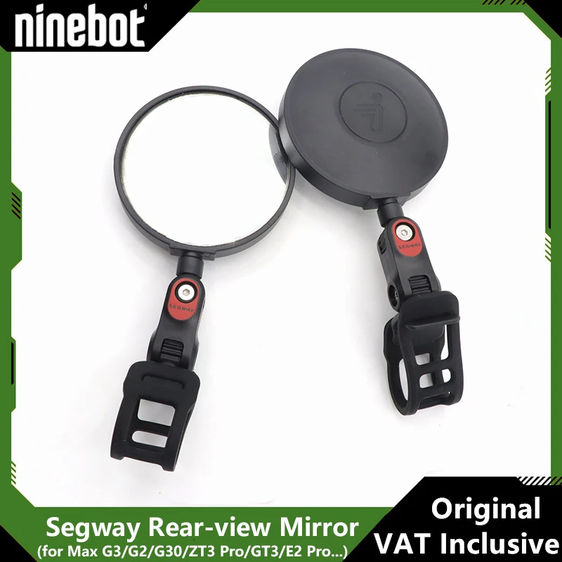 Original Rearview Mirror for Ninebot By Segway MAX G3 G2 G30 ZT3 Pro GT3 GT3Pro F3 F3Pro E3 E3Pro E2Pro F2Pro F2Plus C2Pro E8 F40 P100 Smart Electric Scooter Rear View Mirrors