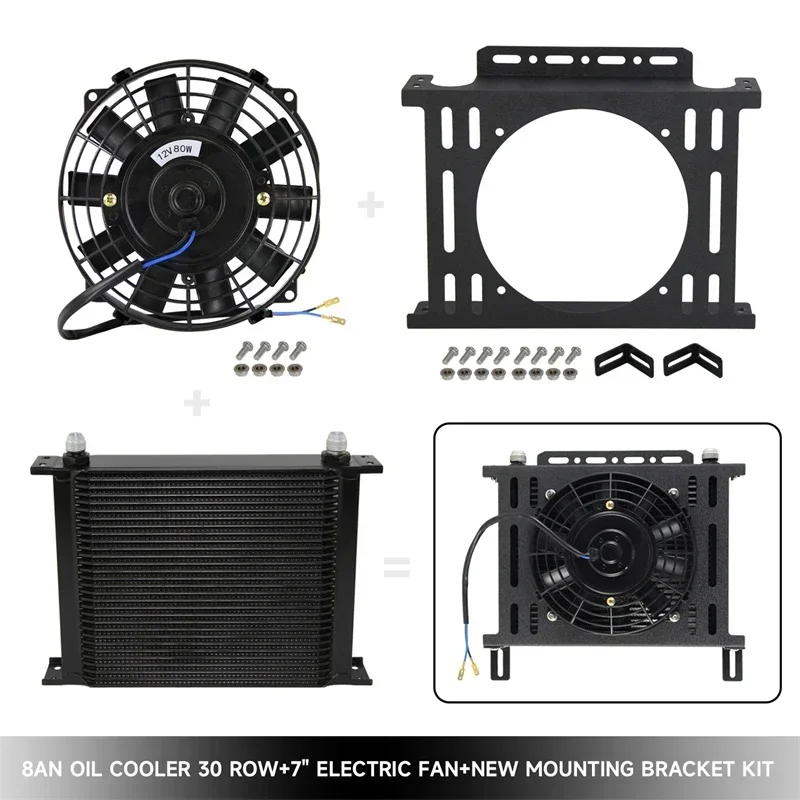 Universal Oil Cooler AN8 30 Row Transmission Engine + 7