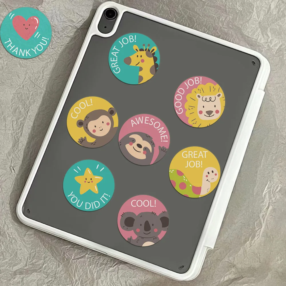 500PCSins Inspirational Cartoon Cute Animal Adhesive Sticker Stationery Sealing Label