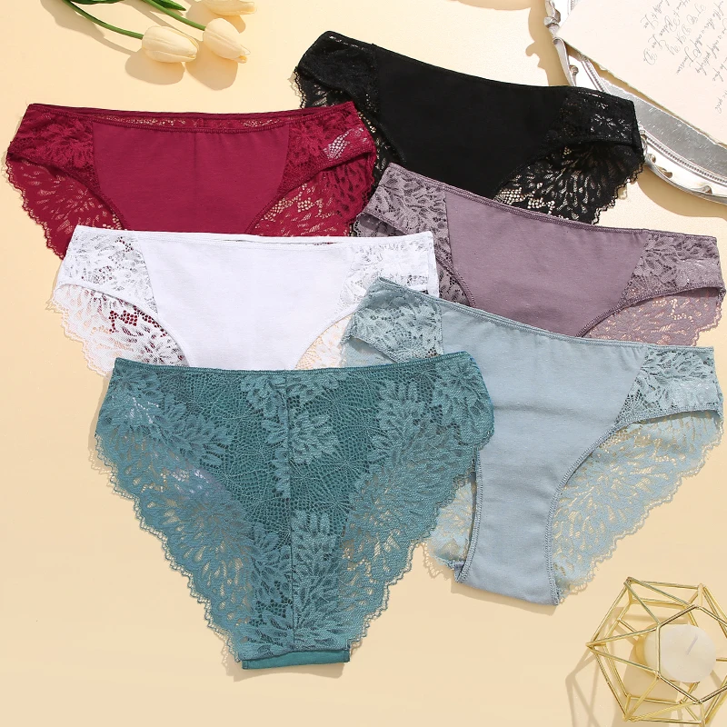 3 Cái/bộ Ren Quần Đùi Cho Nữ Khoét Hở Eo Thấp Transprant Pantie Nữ Mềm Mại Thoáng Khí Quần Lót Thoải Mái Quần Lót