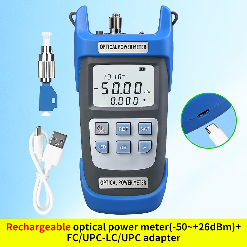 A-C710A/C510A Hoge Kwaliteit OPM Optische Power Meter -70 ~ + 10dBm/ -50 ~ + 26dBm Fiber Netwerkkabel Tester Oplaadbaar