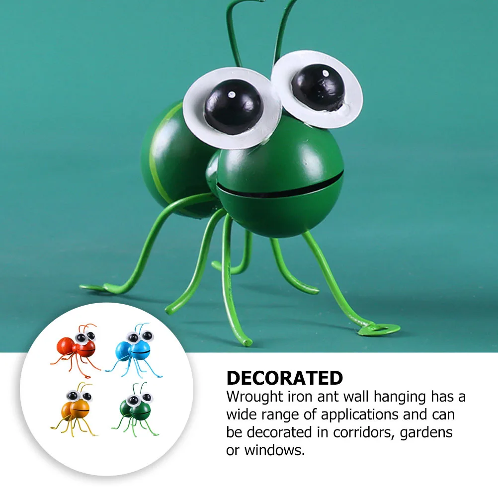 

4Pcs Iron Ant Wall Ornaments Metal Crafts Decoration Indoor Outdoor Use Tabletop Adornment Desktop Ornament