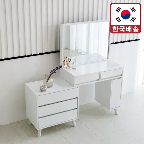 크림 바람 드레서 침실 간단한 현대 작은 화장품 캐비닛 통합 화장품 테이블 화장품 테이블 11 어반 3단 거울 서랍 확장형 800 화장대
