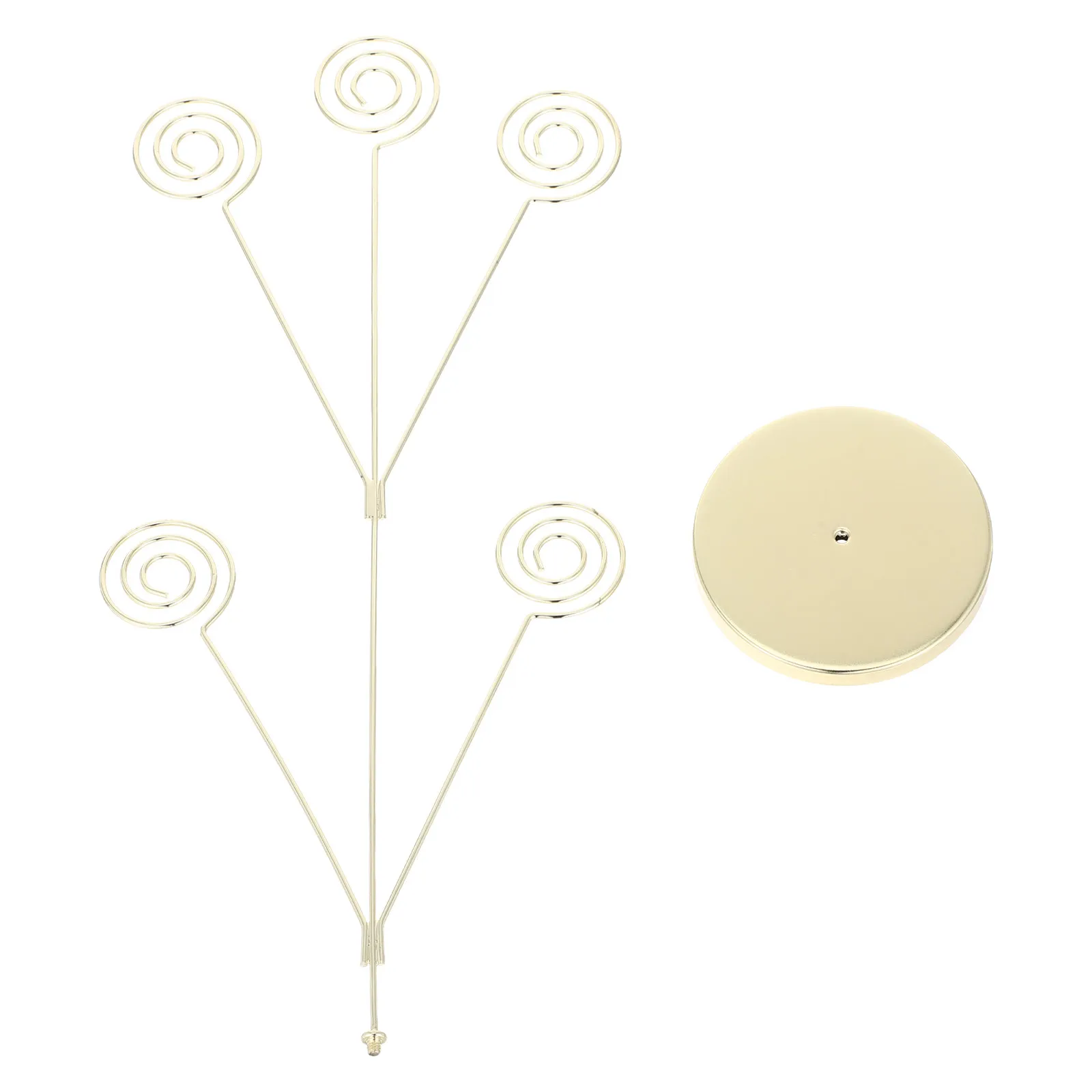 5 Branch Picture Memo Holder Clip Desktop Photo Stand Metal Card Holder Round Base Wedding Table Number Sign Valentine Day Table