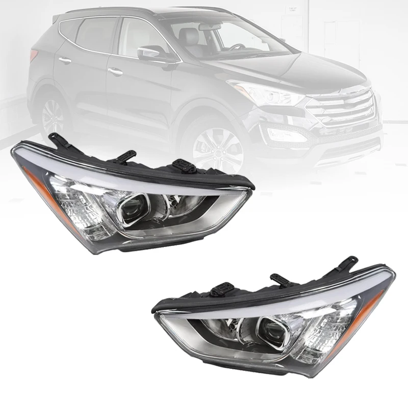 Car Halogen Headlight Driving Light For Hyundai Fe IX45 2013 2014 2015 2016 Daytime Running Light Turn Signal Accessories