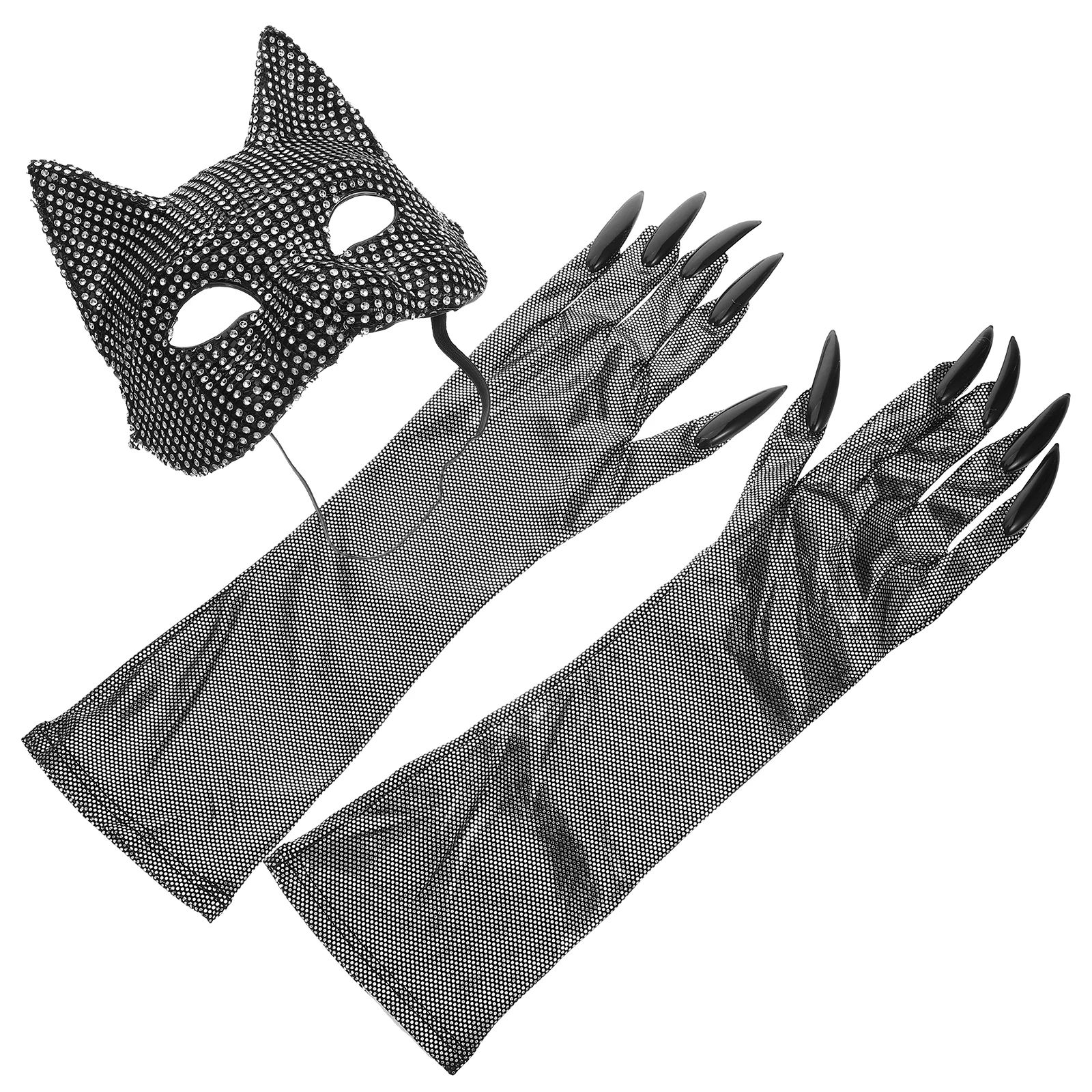 

1 set Mask Glove Set Cosplay Costume Accessory Women Animal Gloves Decor Party Supplies Photo Props Lovely Style Festive