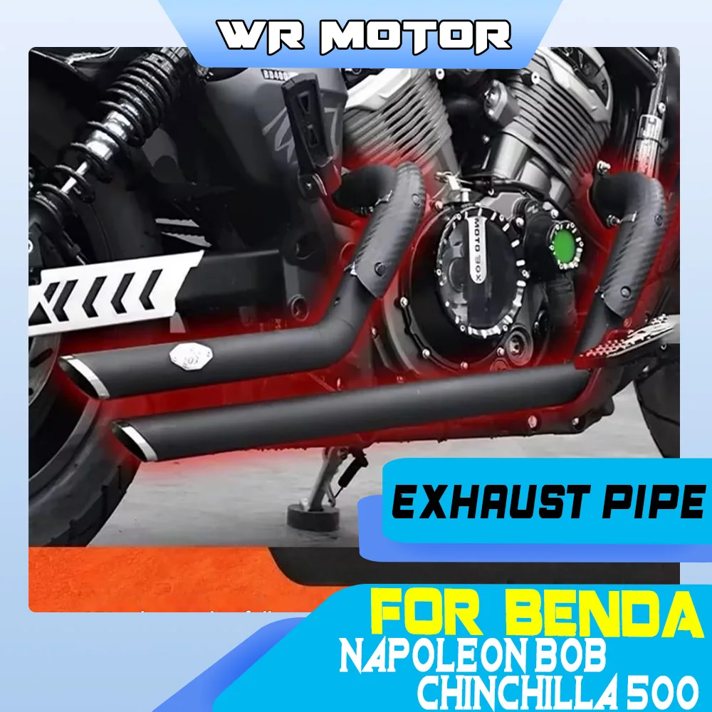 FOR BENDA Napoleon Bob 500 Chinchilla 500 Modified Center-Modified Valve Exhaust System, Full Right-Side Dual Exhaust System