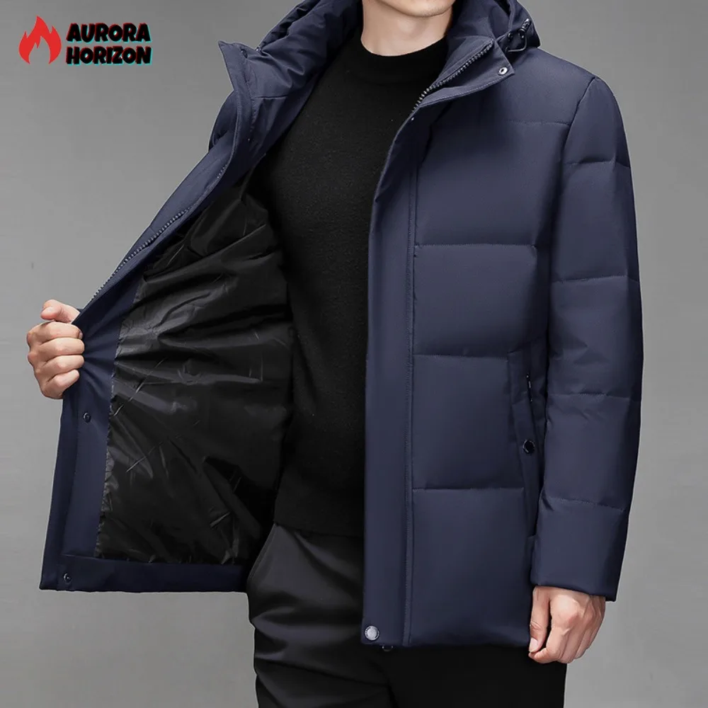 ZOZOWANG 2023 Arrival Duck Down Jacket Big Fur Hat Collar Detachable Thick Winter Plus Size 4XL Warm Mens Winter Down Coats