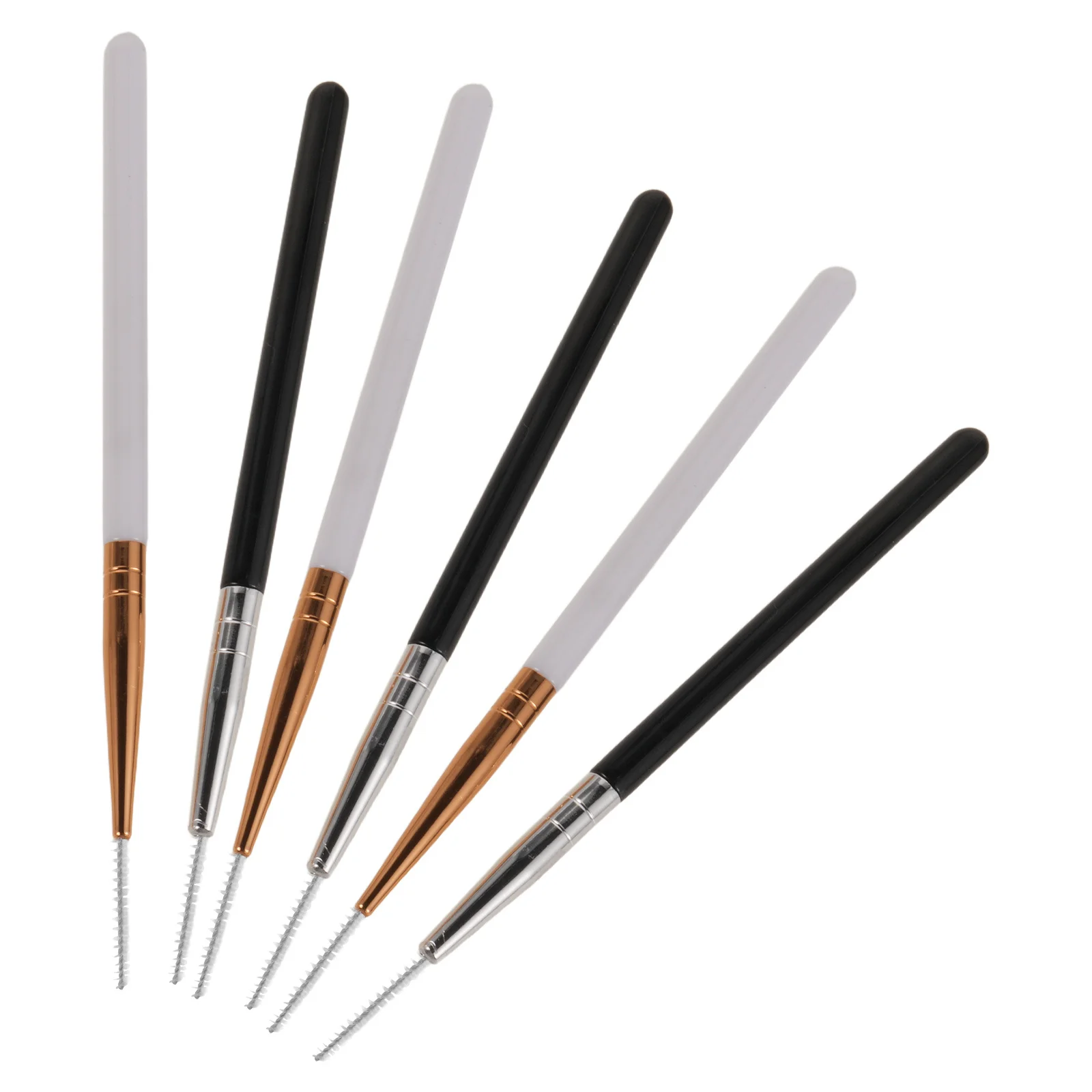 

6pcs Dual Use Eyebrow Lash Brush Ultra Thin Spiral Applicator For Brow Lamination Eyelash Extensions Portable Travel Makeup Tool