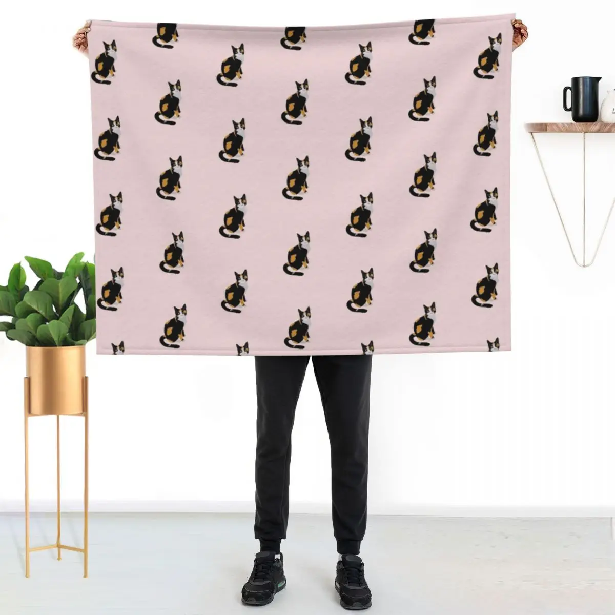 

Calico Portrait, Cute Calico Cat, Calico Cat Lover Throw Blanket Luxurious Soft Fuzzy Blanket for Sofa Bed