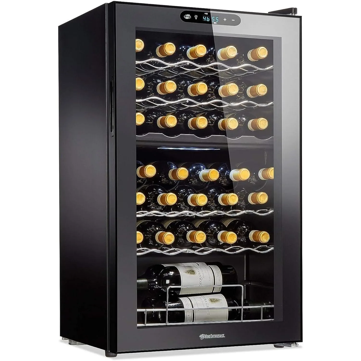 Dual Zone MAX Compressor Wine Cooler - Freestanding Refrigerator w/Split Storage & Temperature, Digital Touchscreen& LED Display