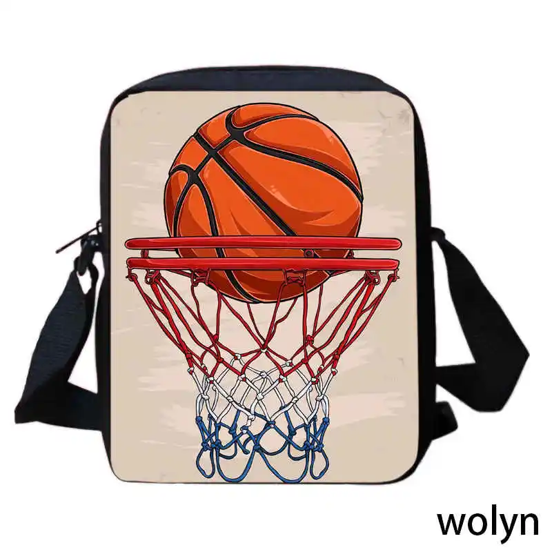 Basketball Pattern Print School Shoulder Bags,School Bags for Boys Girls,Large Capactity Kids Crossbody Bags Children Satchel