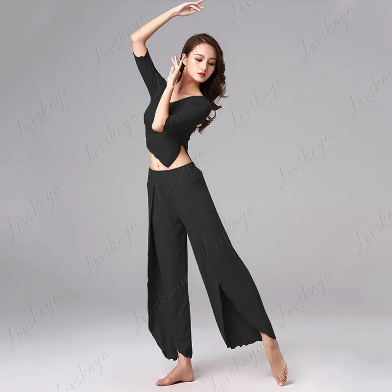 

Костюм для танца живота, тренировочный костюм, новый стильный комплект одежды для восточных танцев, сексуальный тренировочный костюм с длинными рукавами, осенне-зимний комплект