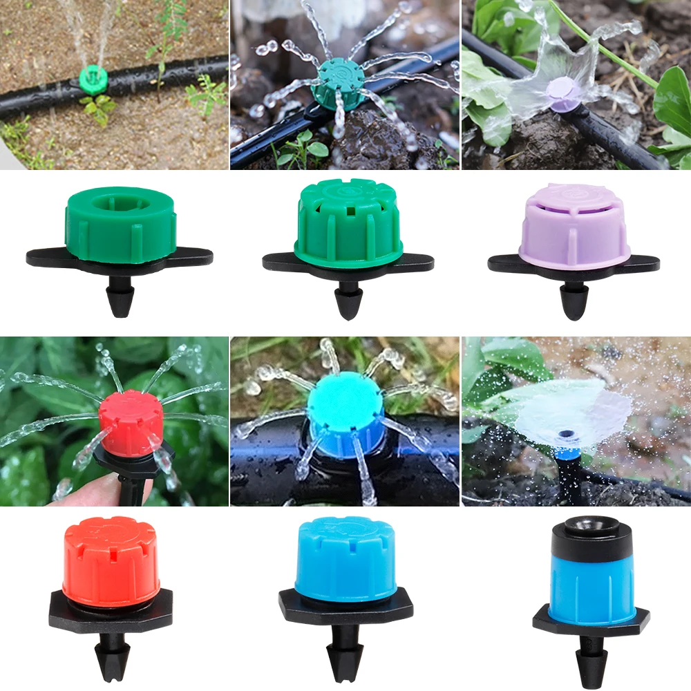 Adjustable Irrigation Dripper Sprinkler 1/4 Inch Emitter Gushing Dripper Micro Drip Irrigation Sprinkler for Watering System