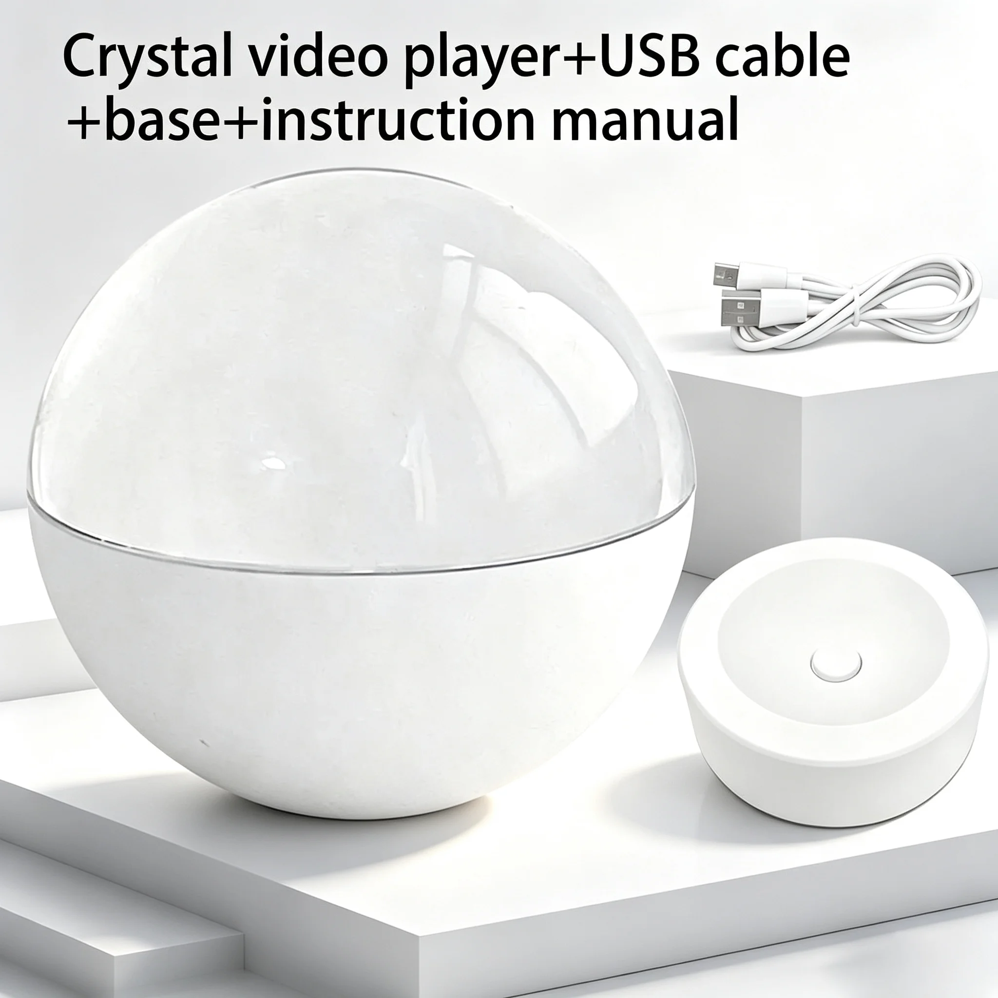 Memory 3D Crystal Ball Video Player Electronic Ball for Playing Videos and Images Digital Photo Frame Rechargeable Crystal Ball