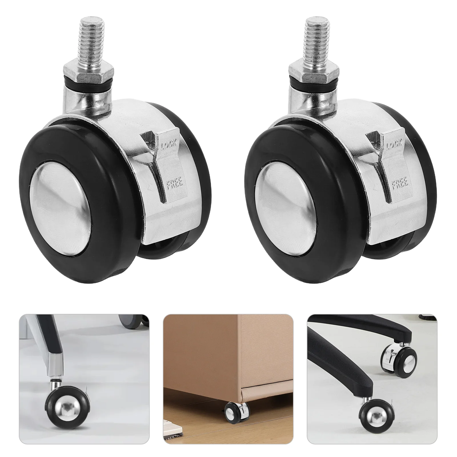 

4 Pcs Machine Wheel Casters Office Chair Parts Bracket Furniture Wheels Pu Stem