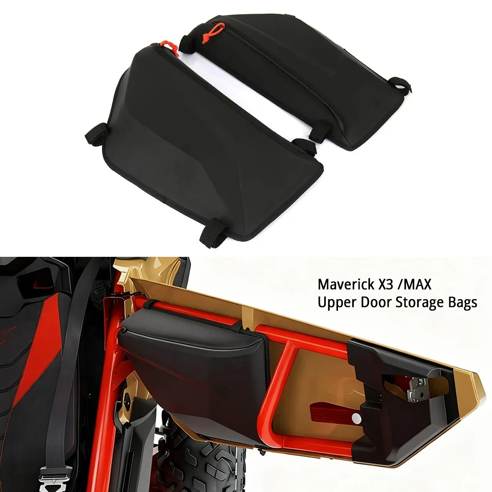 UTV For Can Am Maverick X3 MAX Side Storage Door Bag Upper Door Bags Organizer New Black For Can-Am MAVERICK X3 MAX