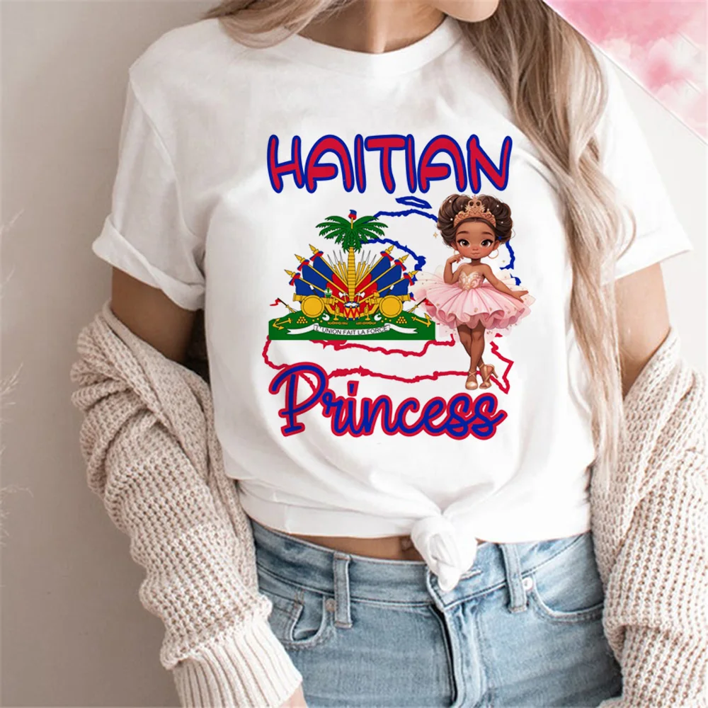 Haiti t-shirts women summer funny streetwear tshirt girl Japanese y2k harajuku clothing