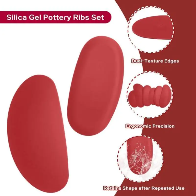 3 PCS Silicone Pottery Ribs, Clay Potter Tools Rubber Rib Tool For Pottery, Soft Clay Rib For DIY Crafting Modeling
