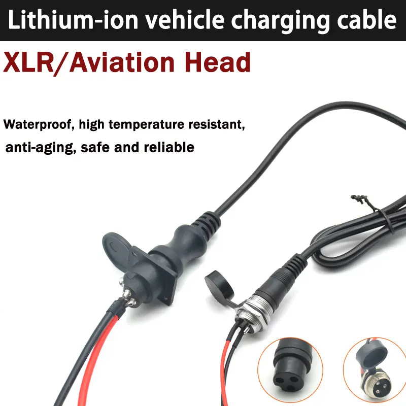 XLR 3Pin Lithium Battery Electric Vehicle Aviation Male Female Connector Charging Port Plug Connector with Cap for Balance Car